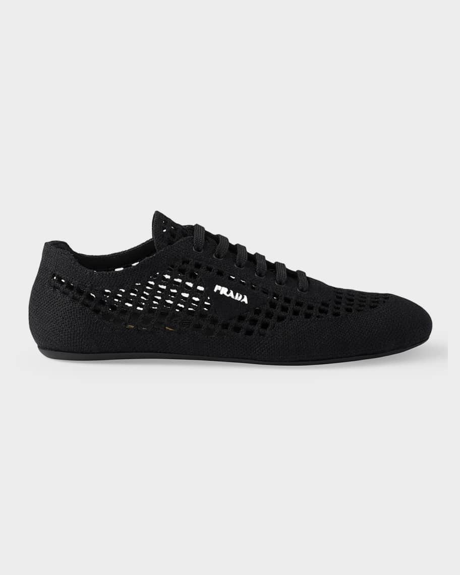 Prada Collapse Crochet Laced Sneakers | Neiman Marcus