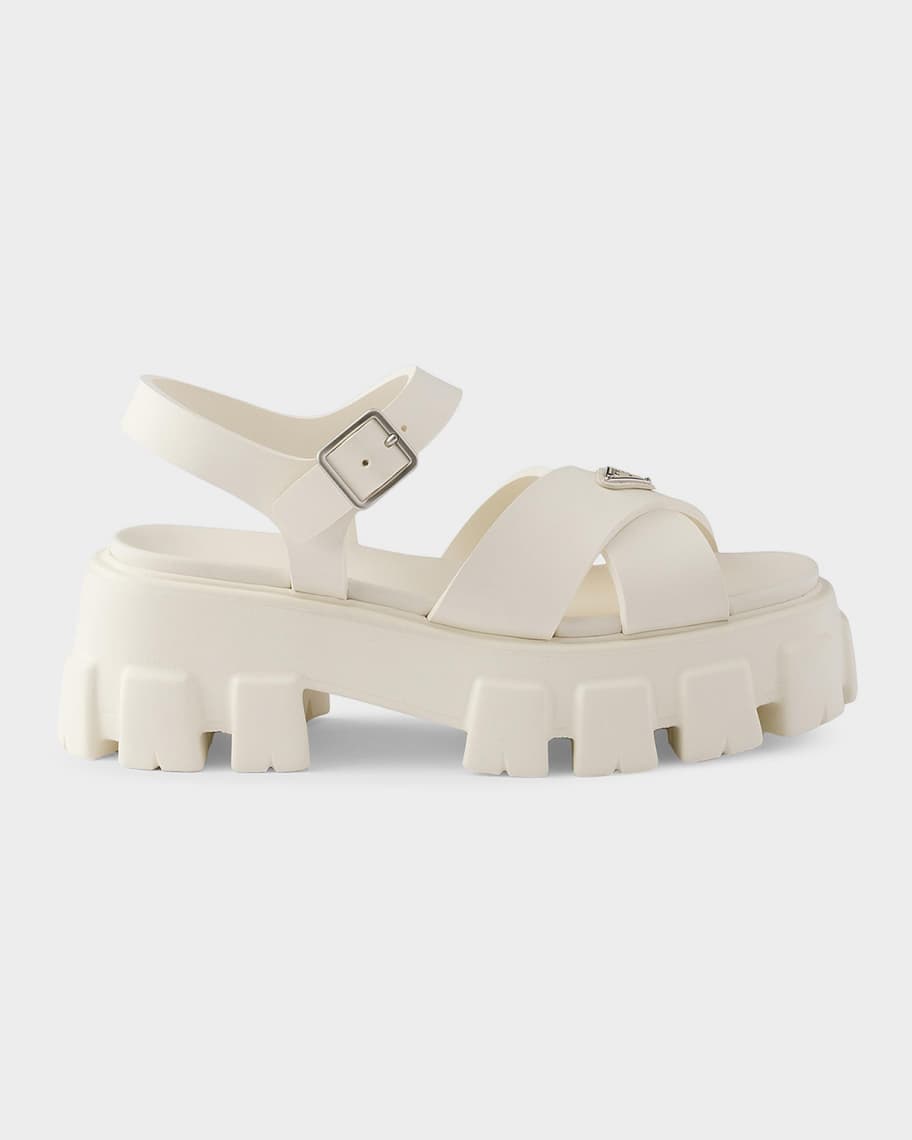 Prada Monolith Rubber Sandals | Neiman Marcus