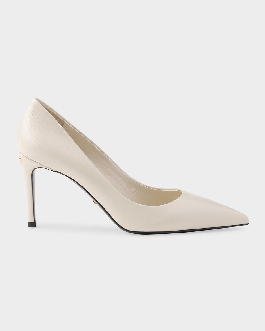 Prada 85mm Patent Saffiano Leather Pumps | Neiman Marcus