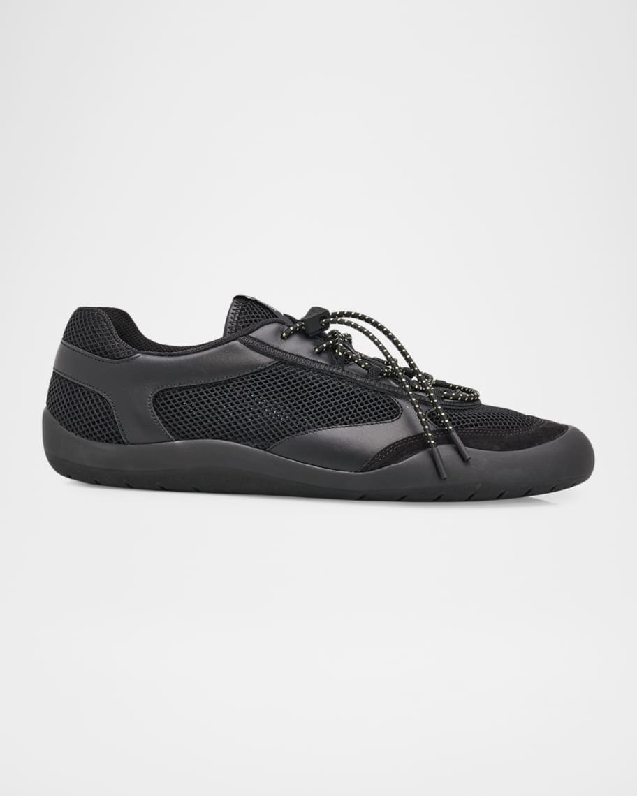 00s10s y2k PRADA プレーントゥ ストレートチップ レザーシューズ Prada America's Cup Sneakers Men 10 Black Patent Leather Silver