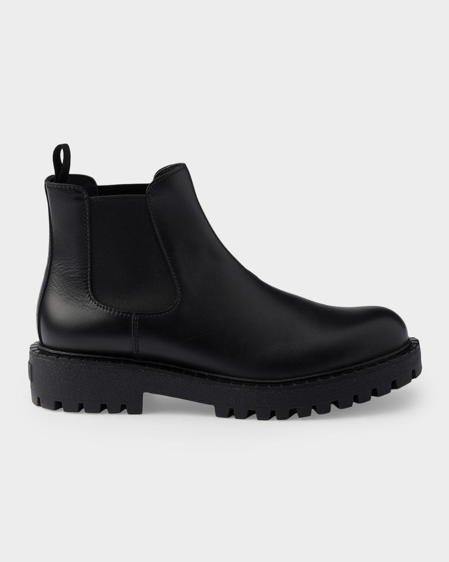 Prada Men's Leather Chelsea Ankle Boots | Neiman Marcus