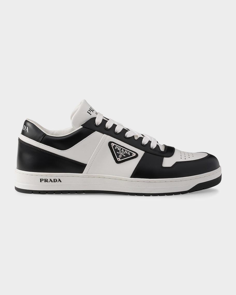 Prada Men's Downtown Leather Low-Top Sneakers | Neiman Marcus