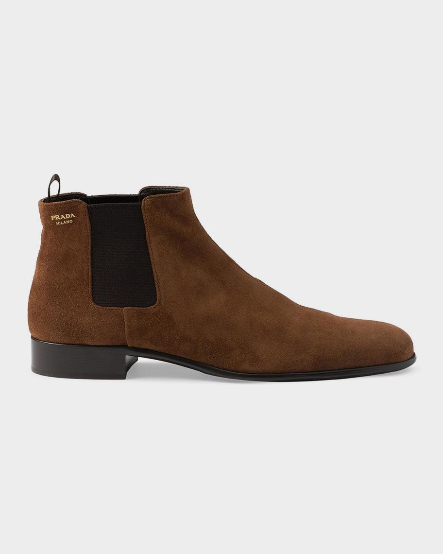 Prada Suede Chelsea Boots | Neiman Marcus