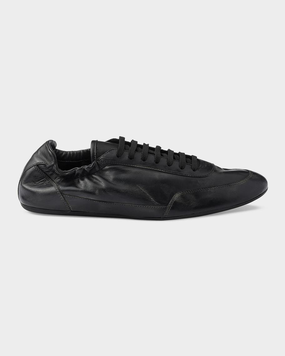 Prada Men's Collapse Leather Low-Top Sneakers | Neiman Marcus