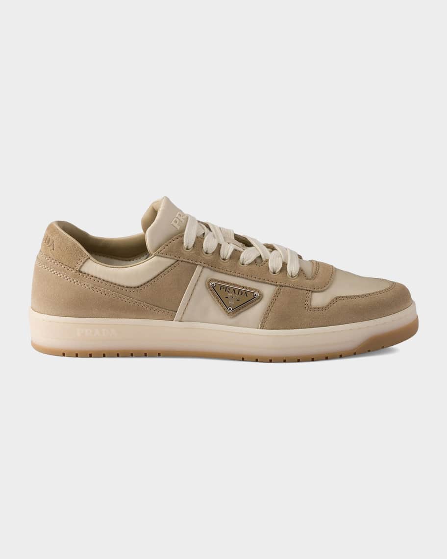 Prada Men's Downtown Re-Nylon & Suede Low-Top Sneakers | Neiman Marcus