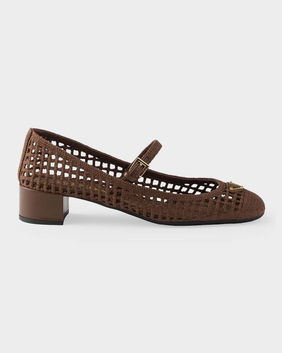 Prada Cotton Crochet Pumps | Neiman Marcus