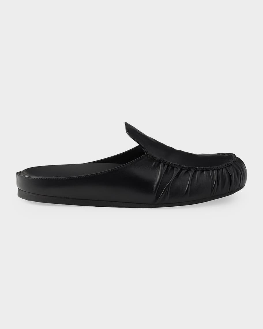 Prada Men's Leather Mules | Neiman Marcus