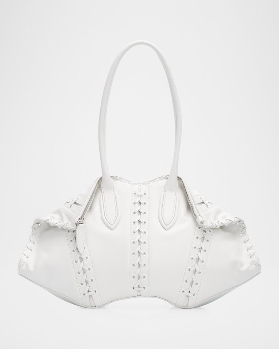 McQueen Manta Leather Corset Shoulder Bag | Neiman Marcus