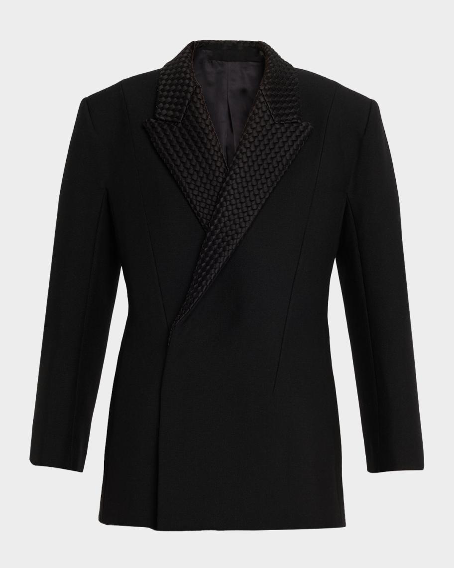 Bottega Veneta Intrecciato Lapels Double-Breasted Jacket | Neiman