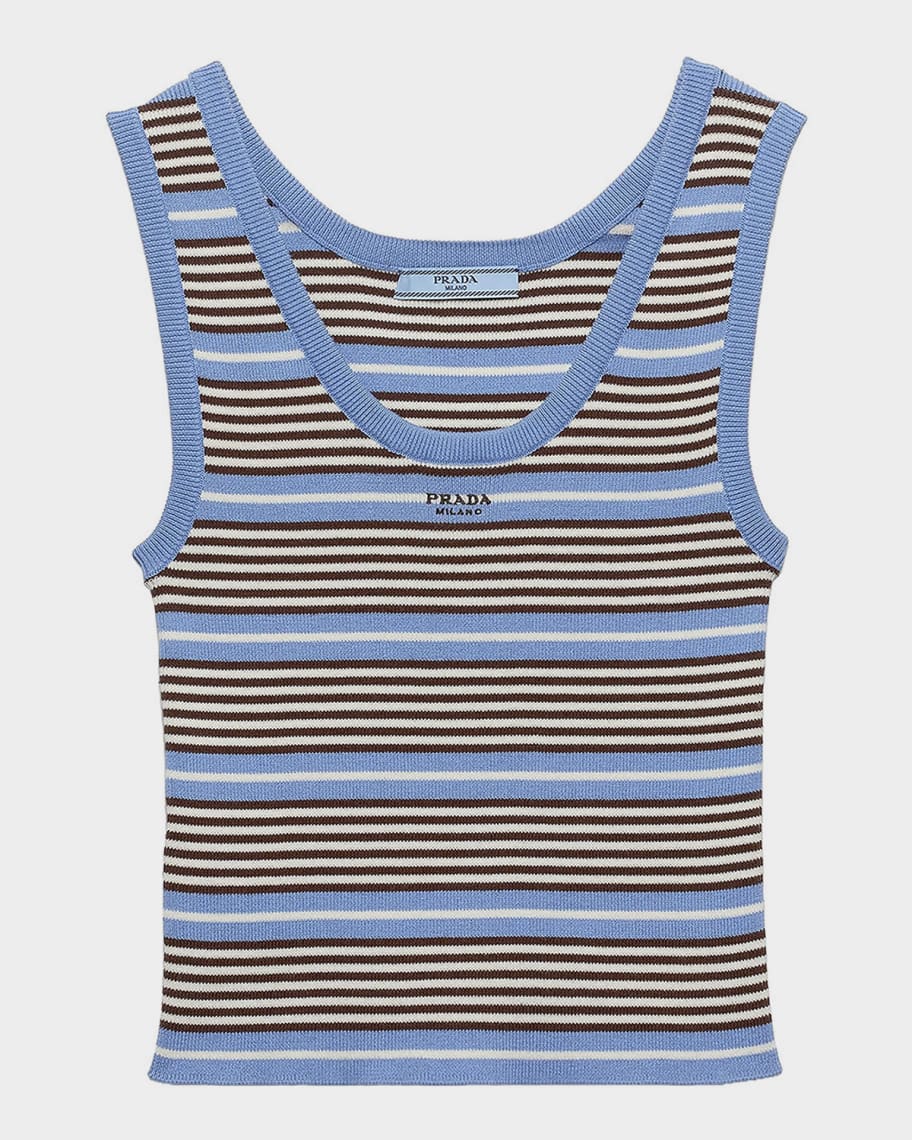 Prada Striped Knit Tank Top | Neiman Marcus