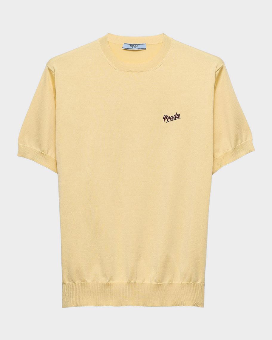 最高級 A.PRESSE 22SS Silk Linen Crew Neck 2 Prada Silk Crewneck Short-Sleeve Sweater | Neiman Marcus
