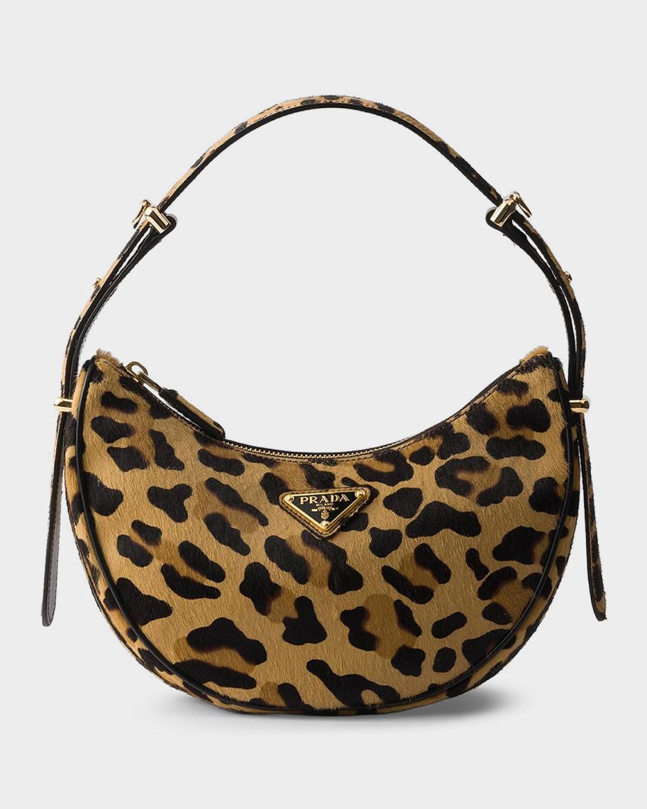 PRADA ハンドバッグ　パイソン　アニマル Prada Prada Arqu Animal-Print Fur Small Shoulder Bag | Neiman Marcus