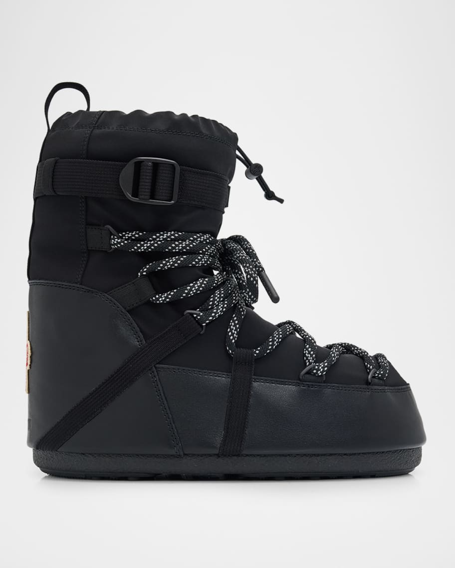 Moncler ブラックブーツ サイズ27cm Moncler x Moon Boot Men's Icon Low Gaiter Padded Snow Boots