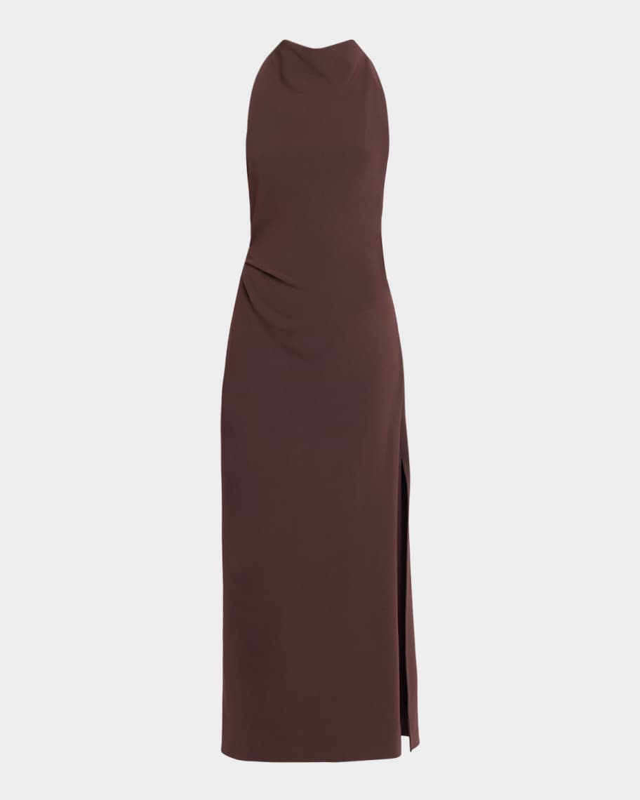proenza schouler open back draped crepe maxi dress Open-back draped crepe maxi dress - blue