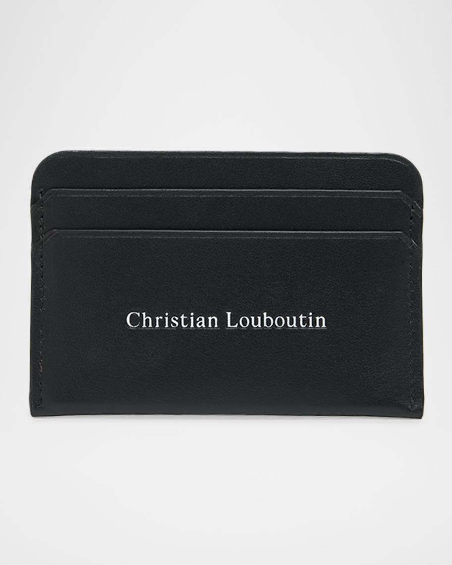 Christian Louboutin Men's Canopy Logo Leather Card Holder | Neiman