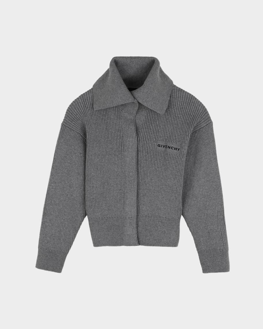 Givenchy Girl's Logo Cotton-Cashmere Knit Cardigan, Size 8-12
