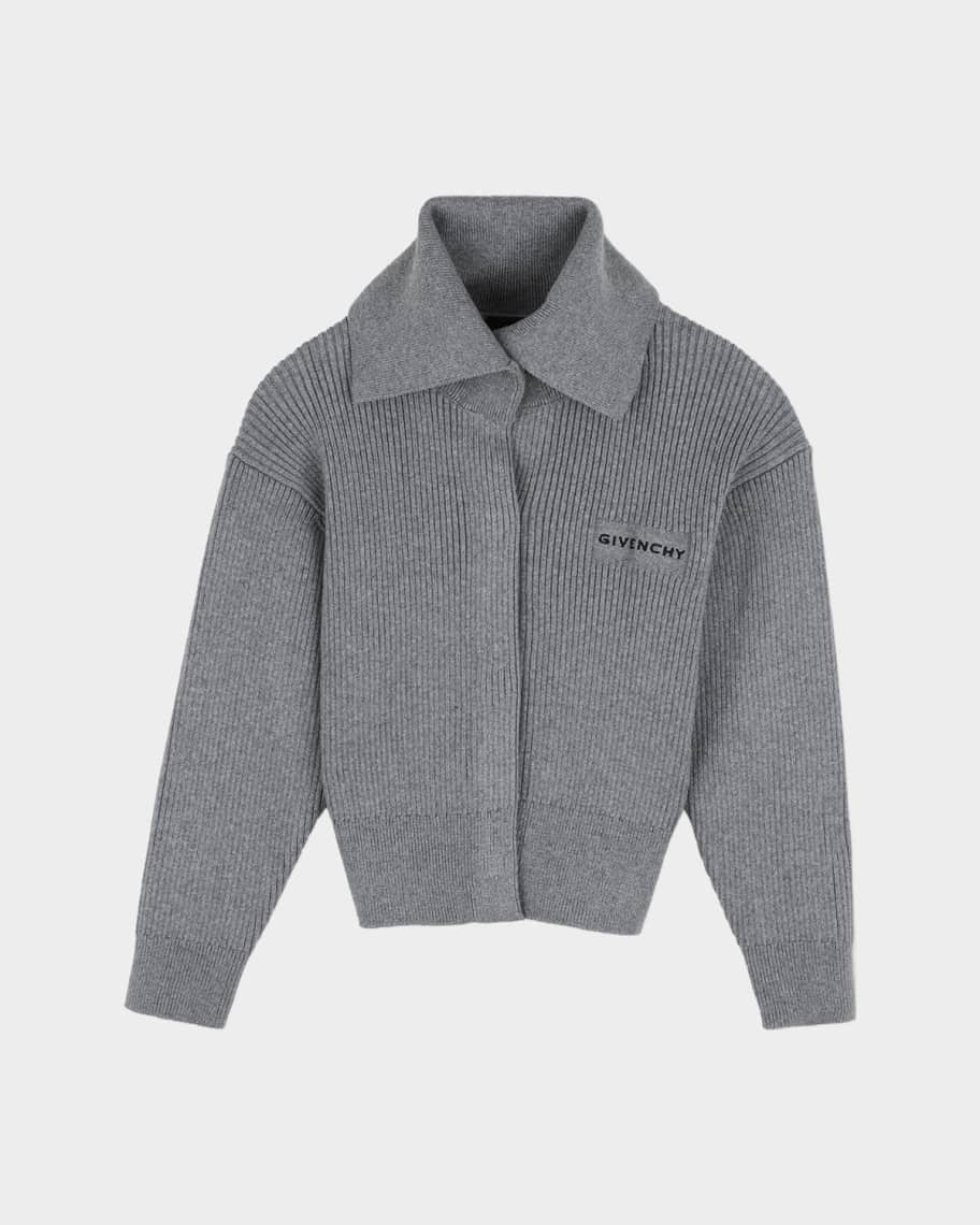 Givenchy グレー スターセーター M Givenchy Girl's Logo Cotton-Cashmere Knit Cardigan, Size 4-6