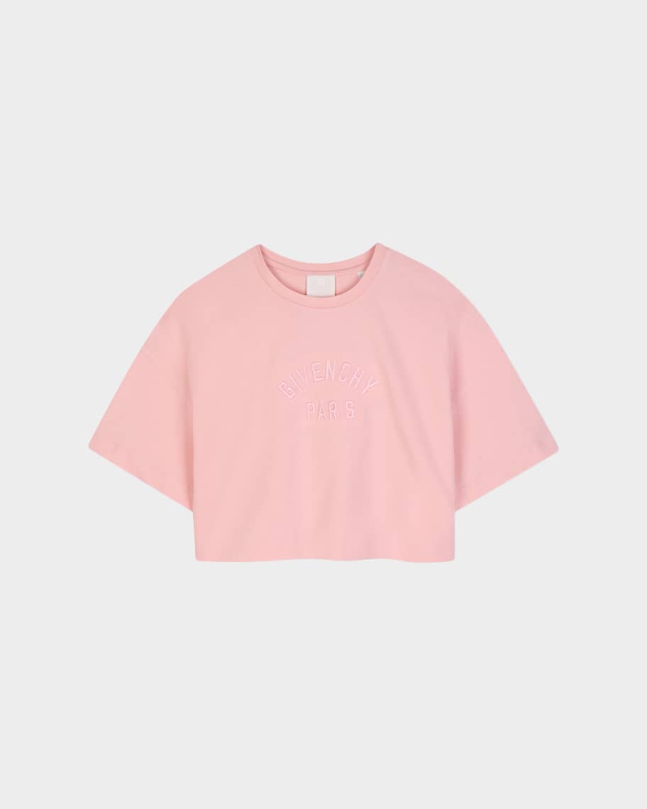 GIVENCHY star tshirt PINK sサイズ Givenchy Girl's Logo-Embroidered Cropped T-Shirt, Size 8-12