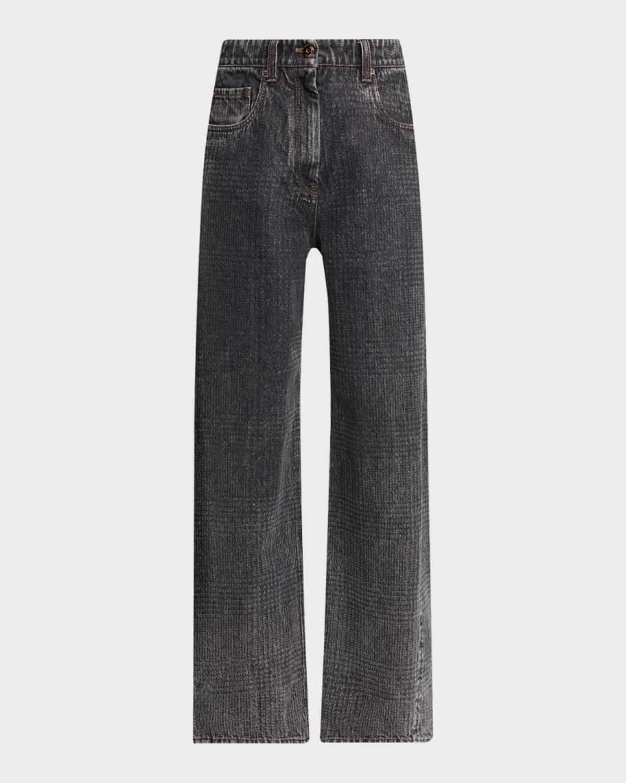 Brunello Cucinelli Wide-Leg Denim Trousers | Neiman Marcus