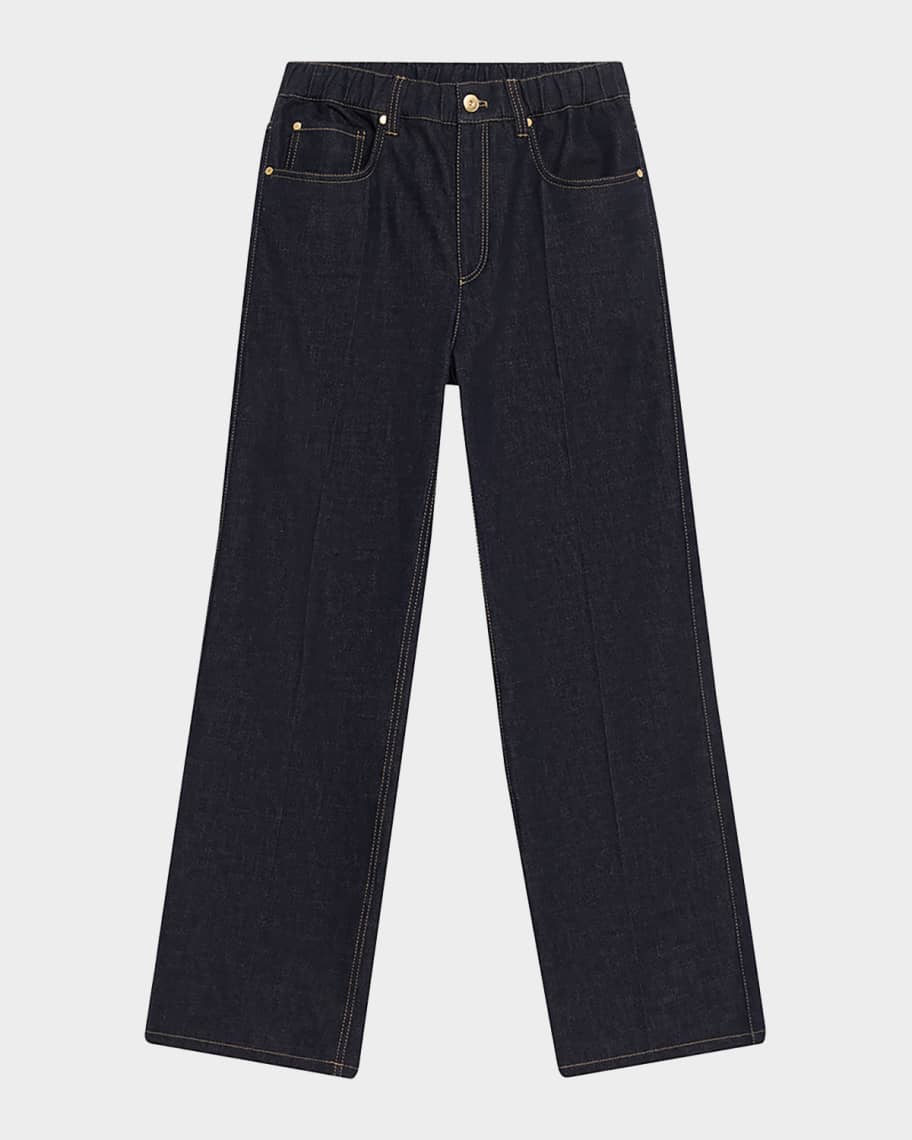 Brunello Cucinelli Wide-Leg Denim Pants | Neiman Marcus