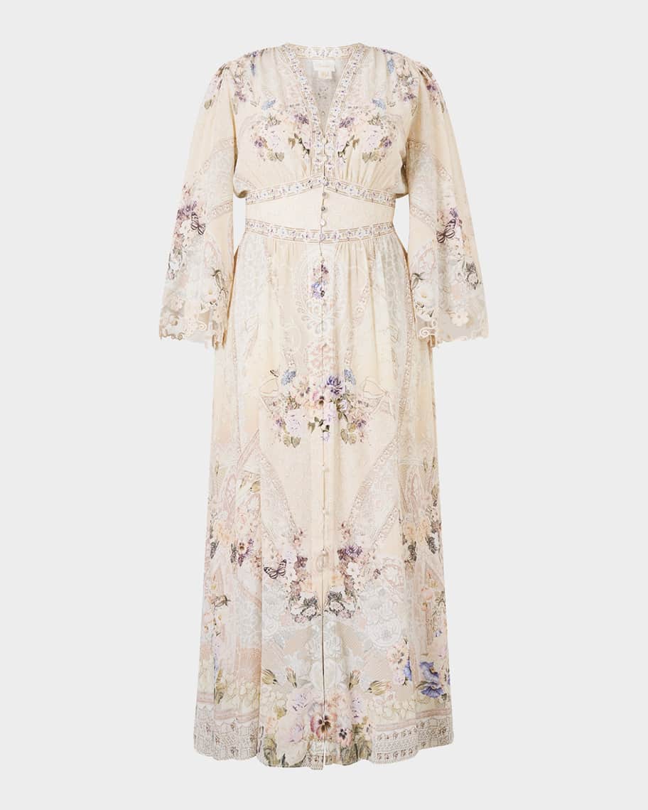 Camilla Laced With Love Kimono-Sleeve Maxi Dress | Neiman Marcus