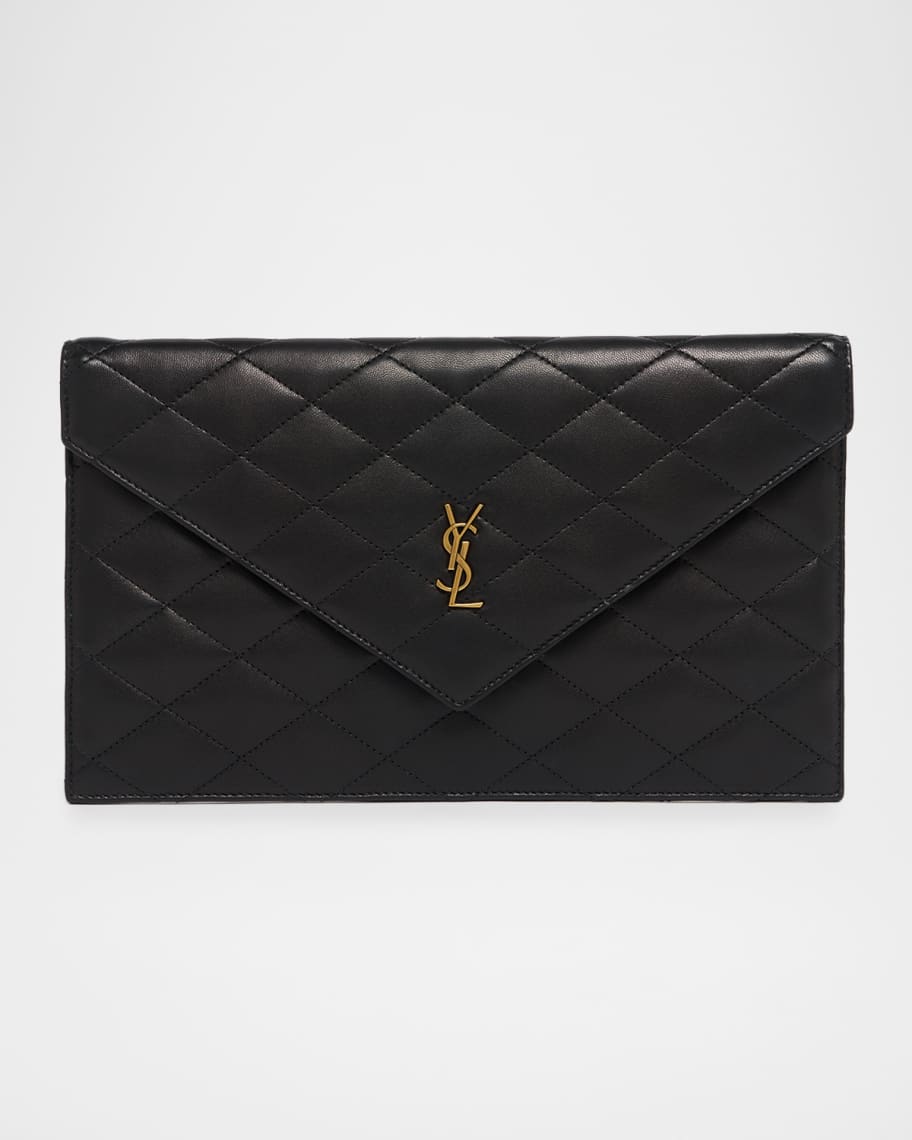 Saint Laurent Paris Pouch in Lambskin Leather | Neiman Marcus