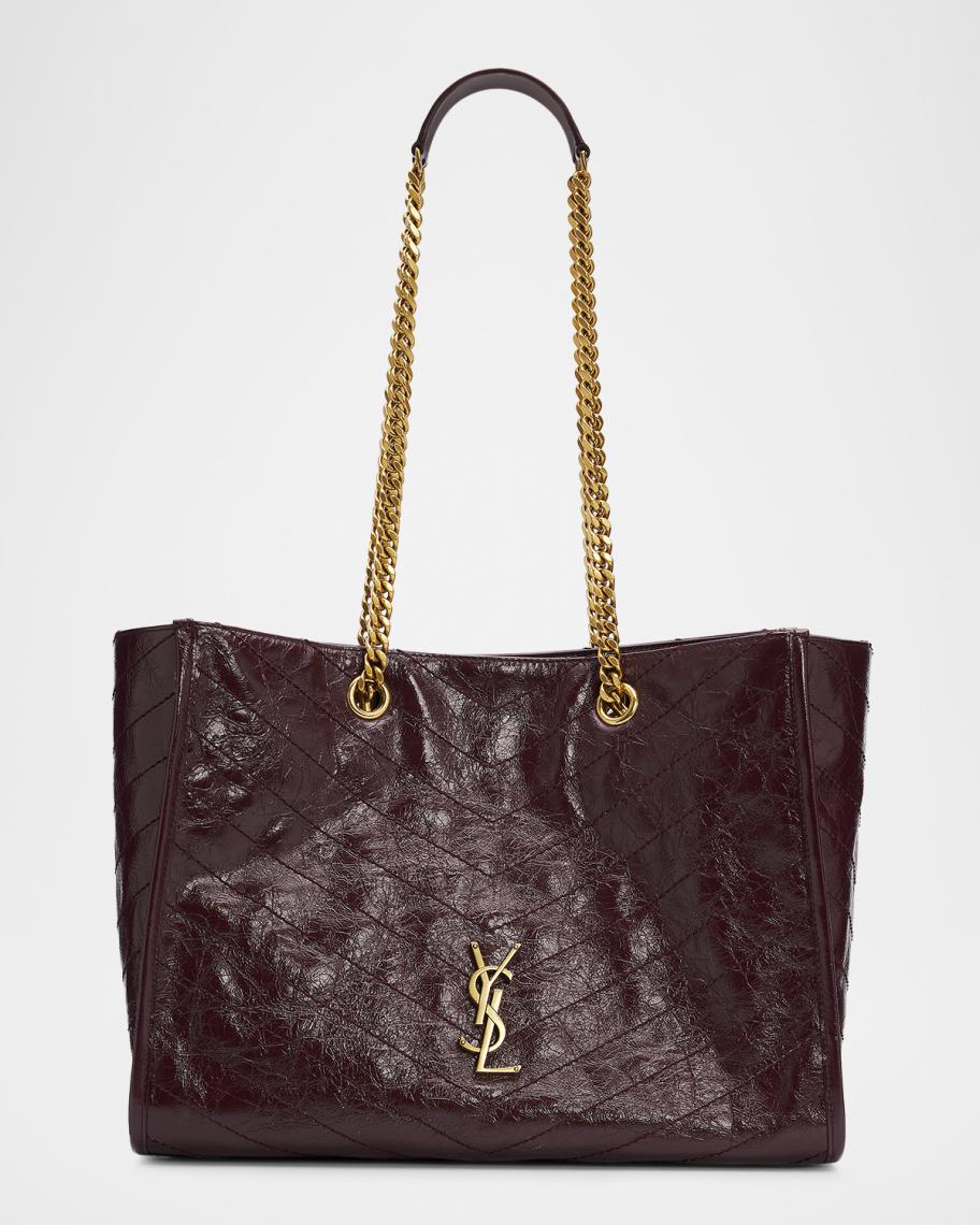 Saint Laurent Niki YSL Chevron Quilted Shopping Tote Bag | Neiman