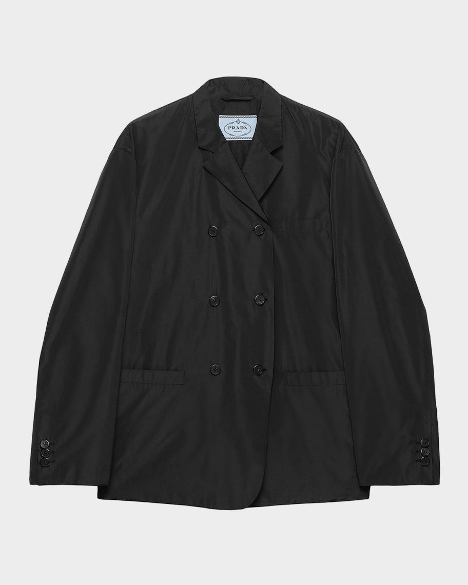 Prada Double-Breasted Technical Taffeta Jacket | Neiman Marcus