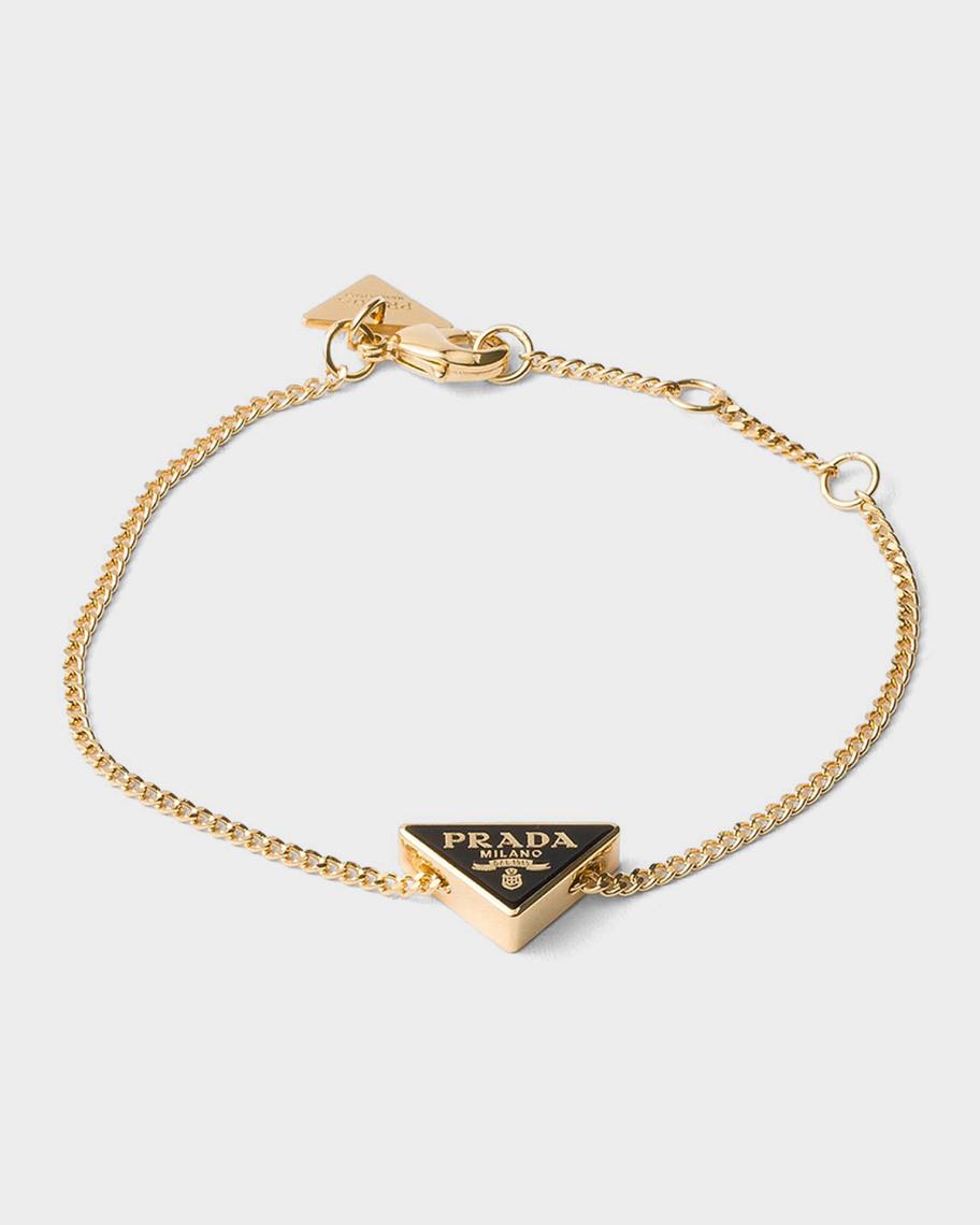 Prada Enameled Logo Bracelet | Neiman Marcus