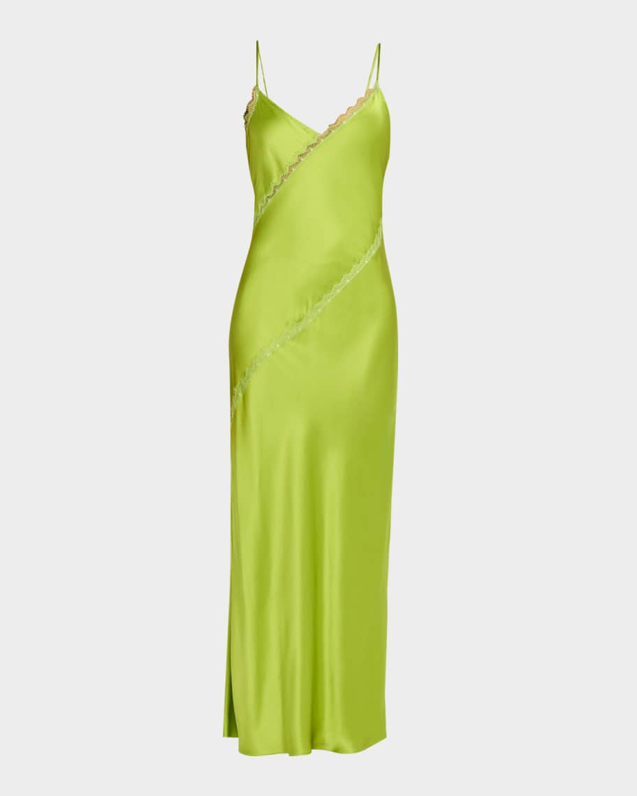 Sablyn Cece Lace Inset Satin Maxi Dress | Neiman Marcus