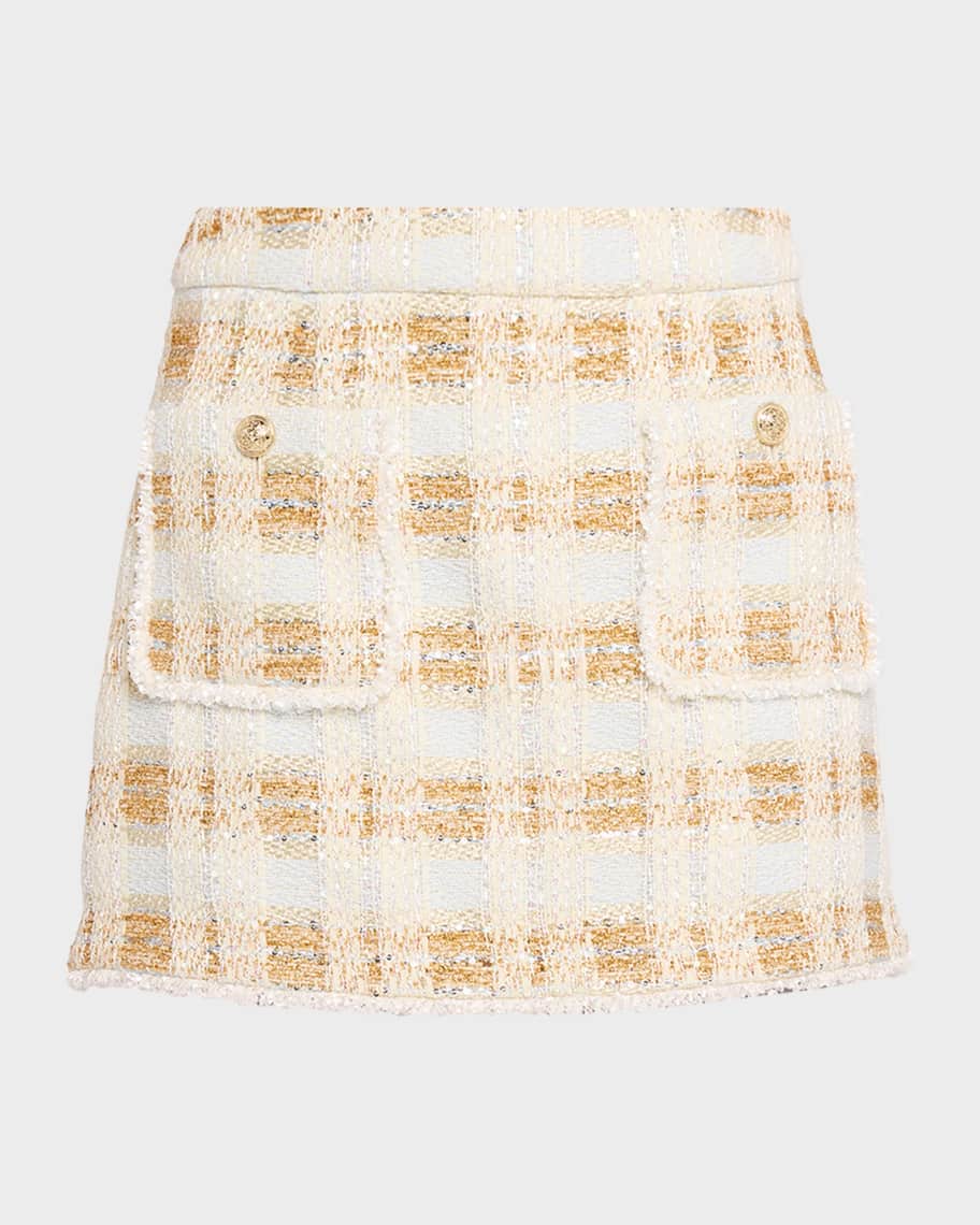 Ramy Brook Amaliah Plaid Tweed Mini Skirt | Neiman Marcus