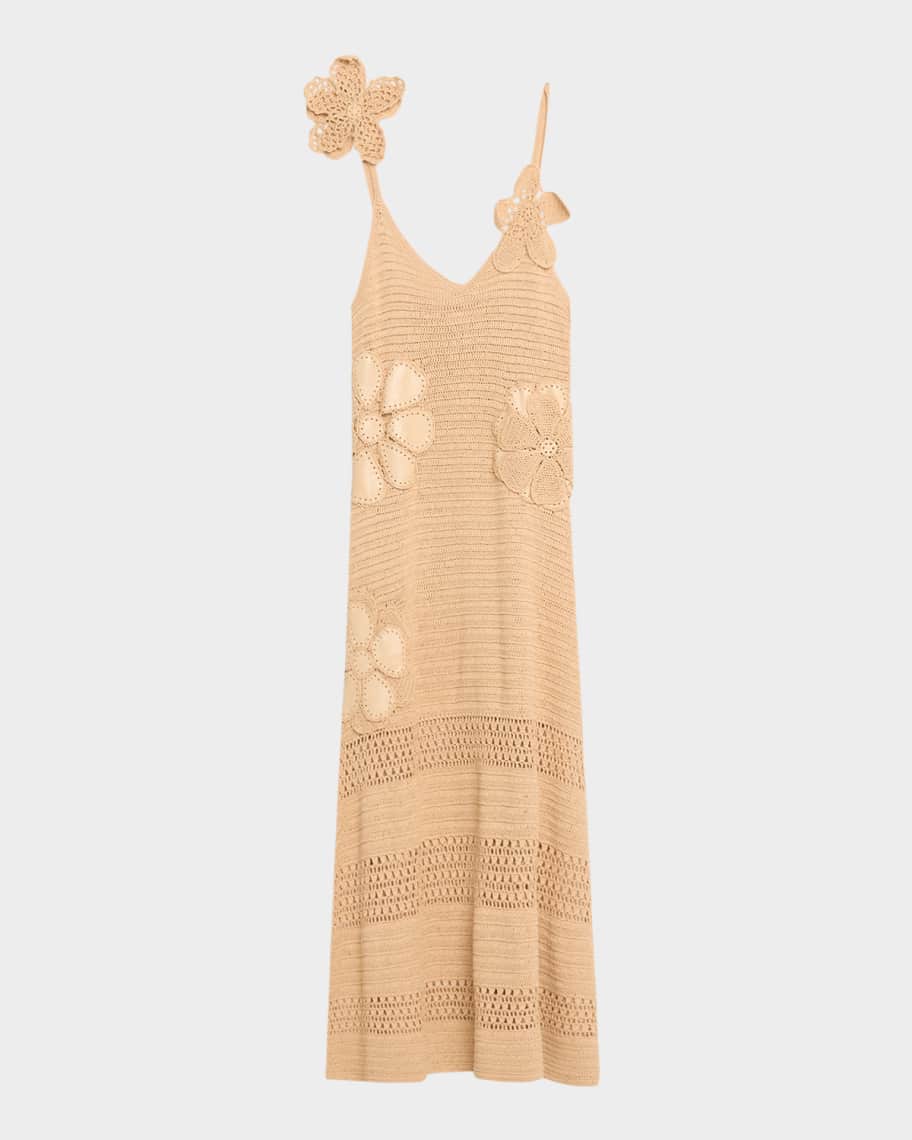 Ramy Brook Camille Floral Crochet Midi Dress | Neiman Marcus