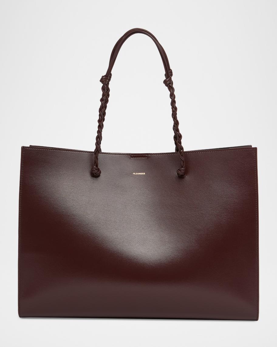 Jil Sander Tangle East-West Leather Shopper Tote Bag | Neiman Marcus