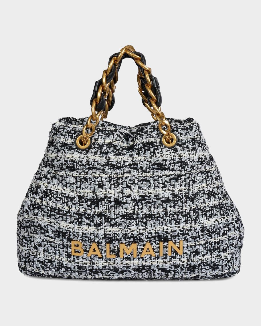 Balmain 1945 Soft Tweed Tote Bag | Neiman Marcus
