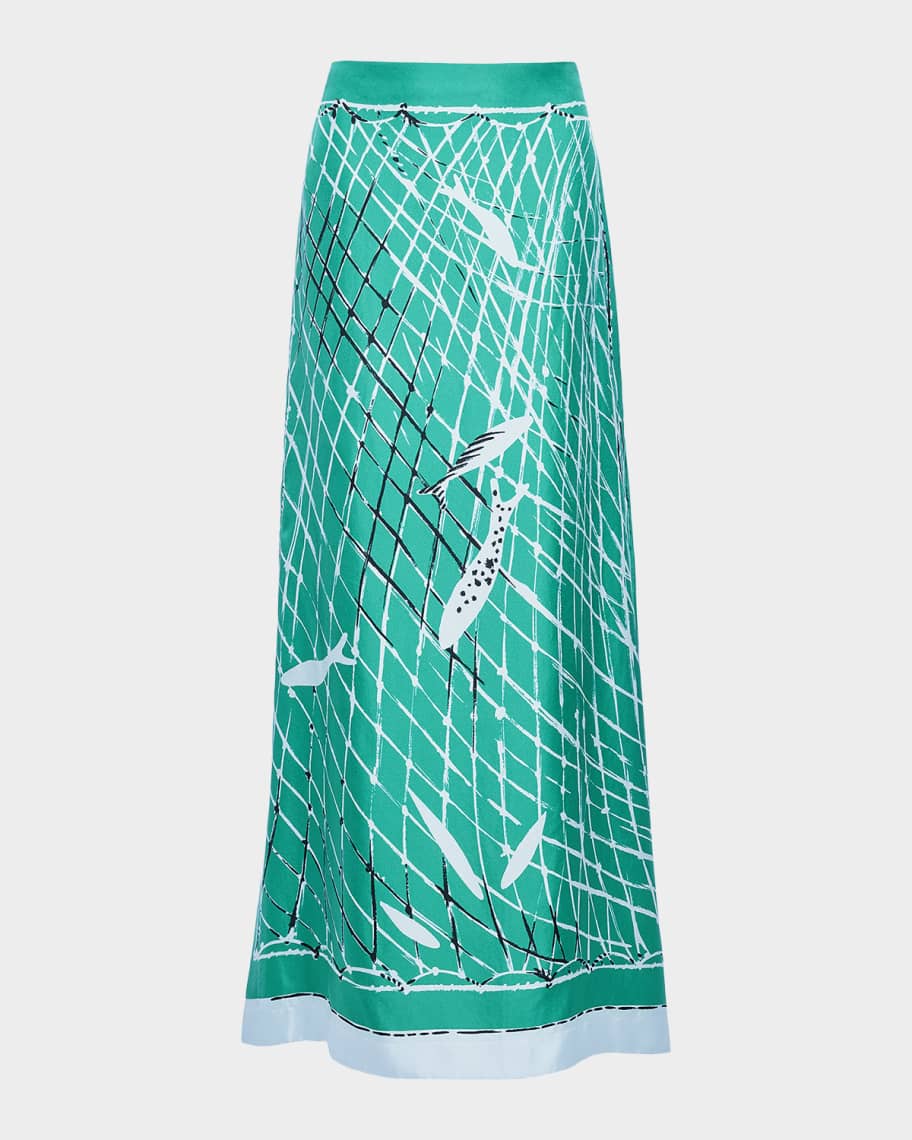 Altuzarra Linnie Printed Silk Maxi Skirt | Neiman Marcus