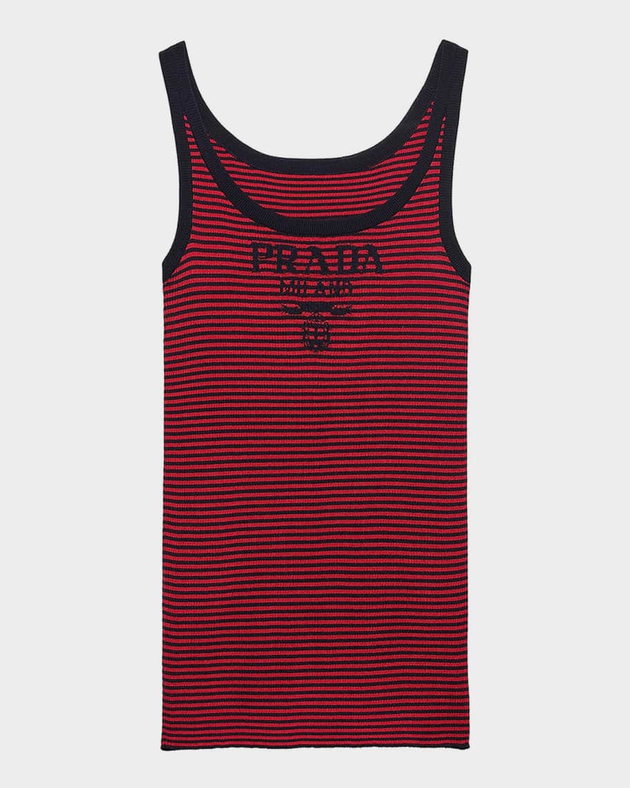 Prada Striped Silk Tank Top | Neiman Marcus