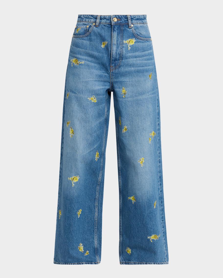 Ganni Lari Floral Baggy Jeans | Neiman Marcus