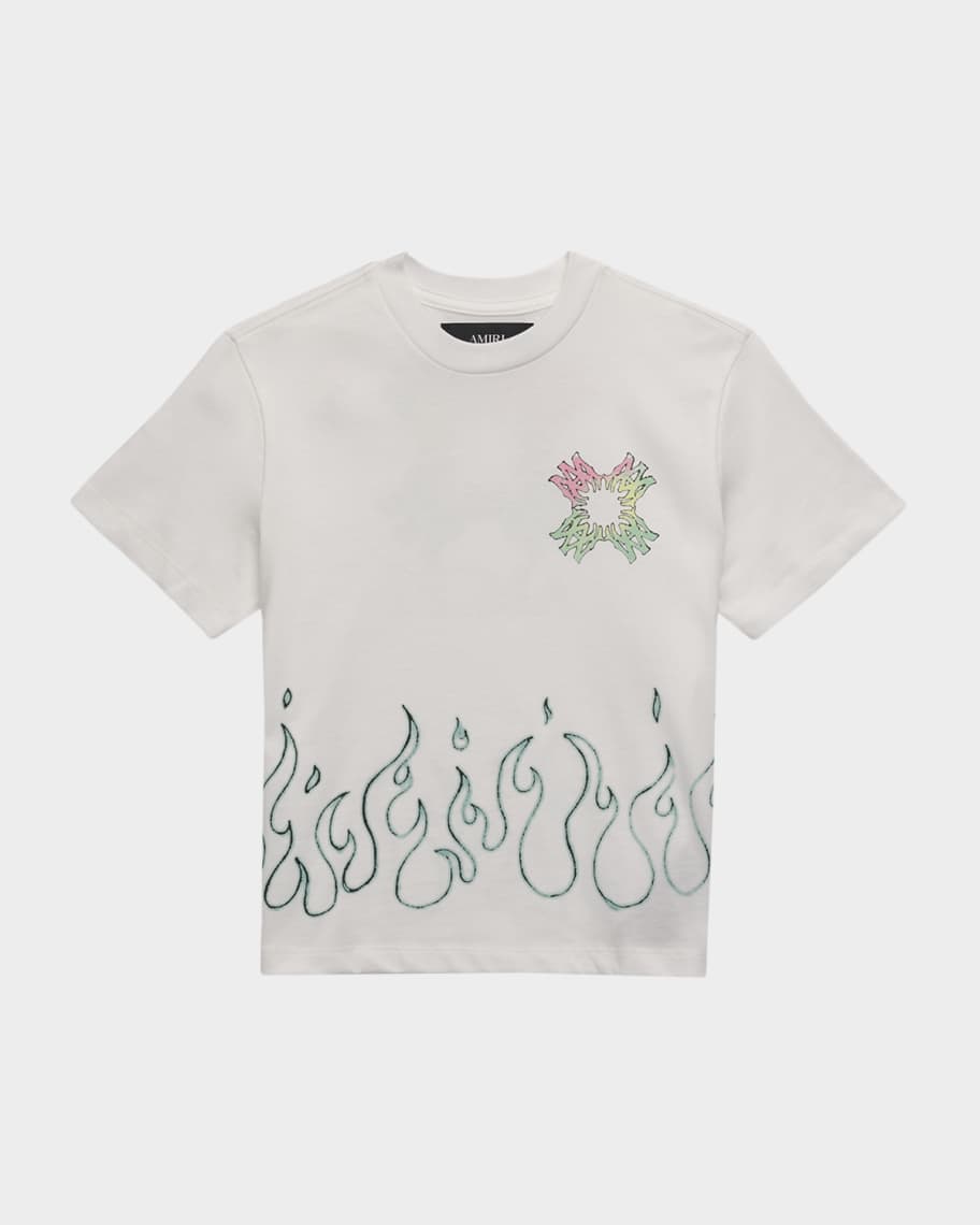 Amiri Kid's MA Quad Flames Oversized Cotton T-Shirt, Size 4-12