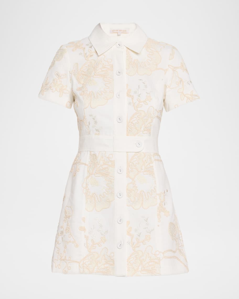 Ramy Brook Shannon Embroidered Mini Shirtdress | Neiman Marcus