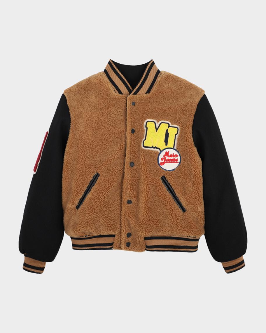Marc Jacobs Boy's Logo-Embroidered Sherpa Varsity Jacket, Size 6