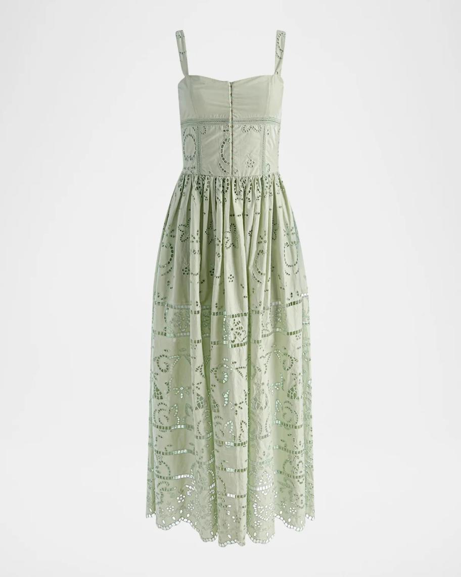 ALICE + OLIVIA Anya Embroidered Maxi Dress | Neiman Marcus