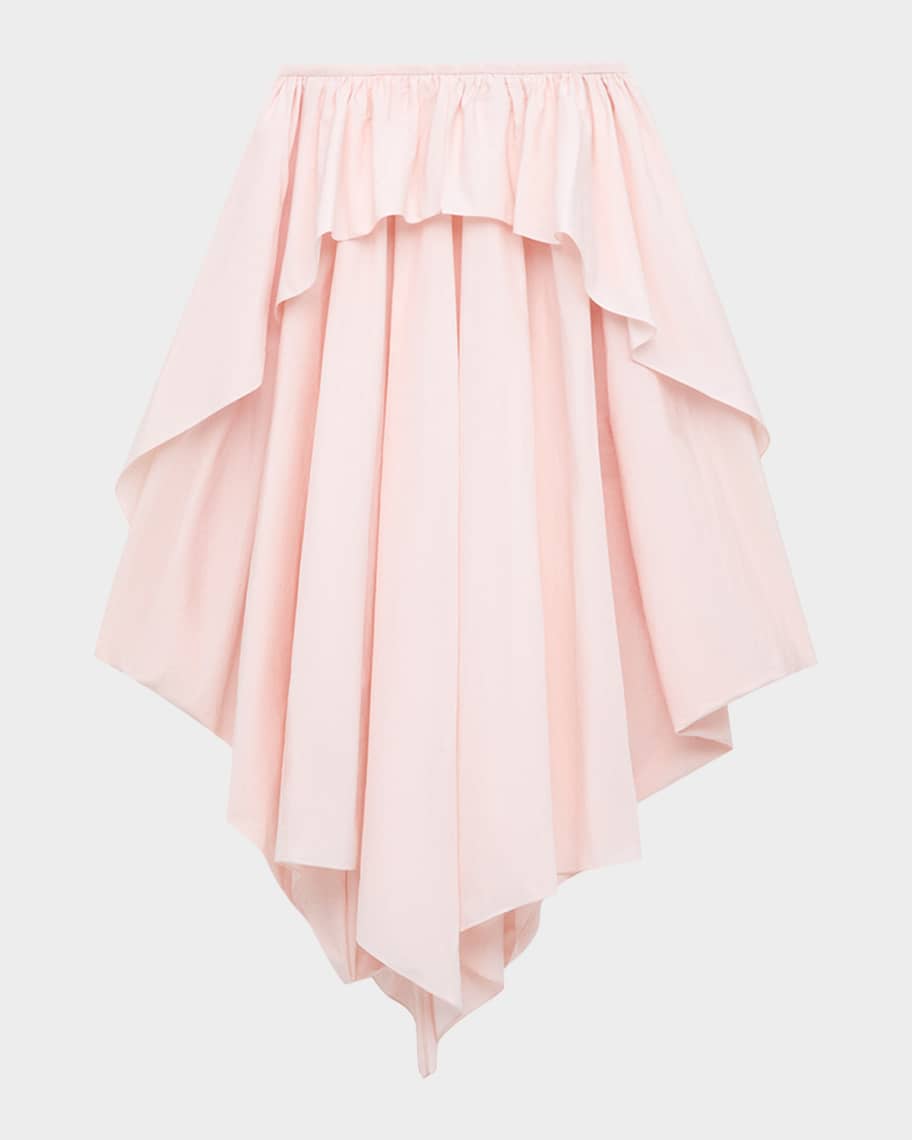 Loewe x Paula's Ibiza Layered Ruffle Cotton Midi Skirt | Neiman Marcus