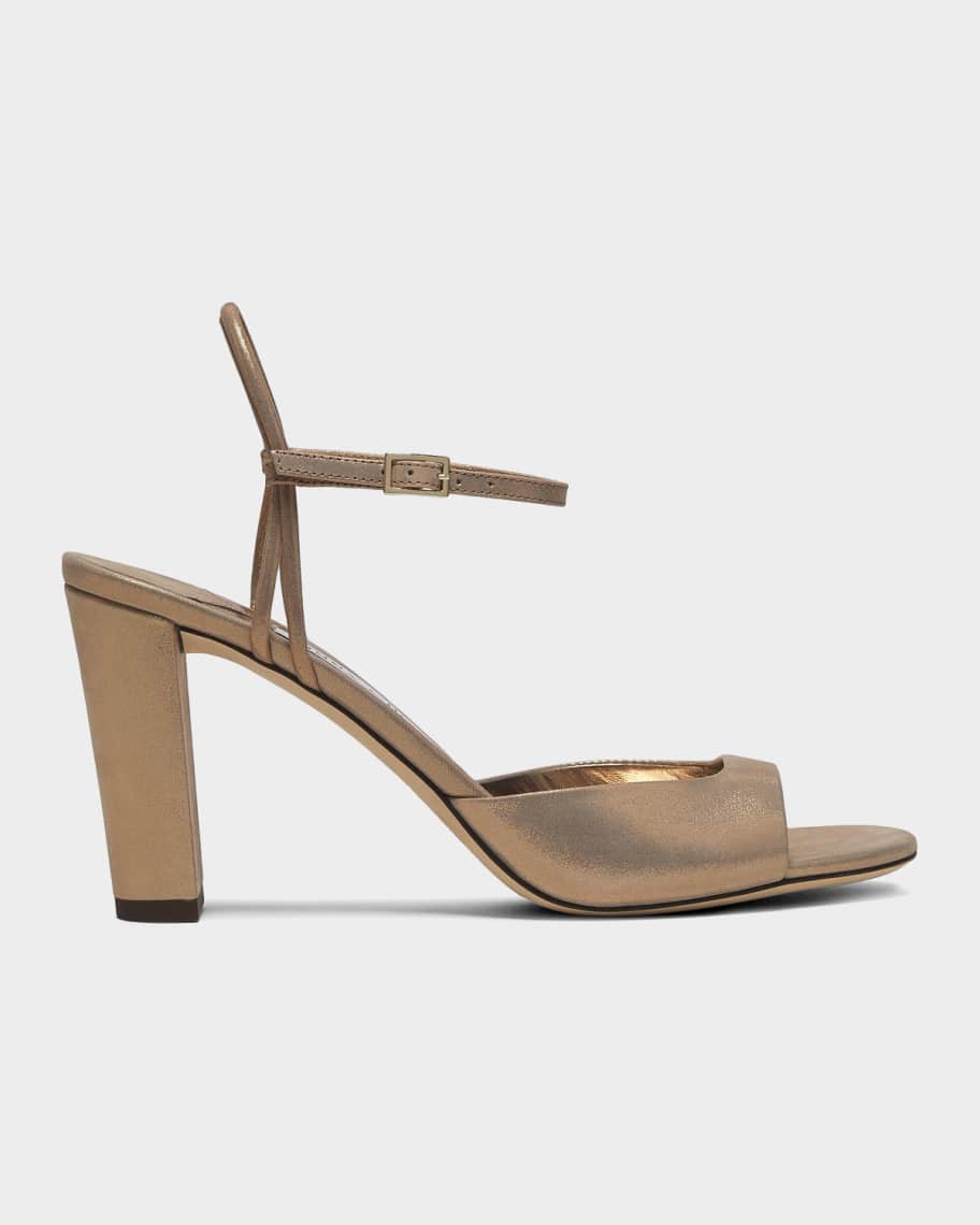 【美品】アンチショルド　ローラ　38 Jimmy Choo 85mm Alys Metallic Suede Ankle-Strap Sandals | Neiman