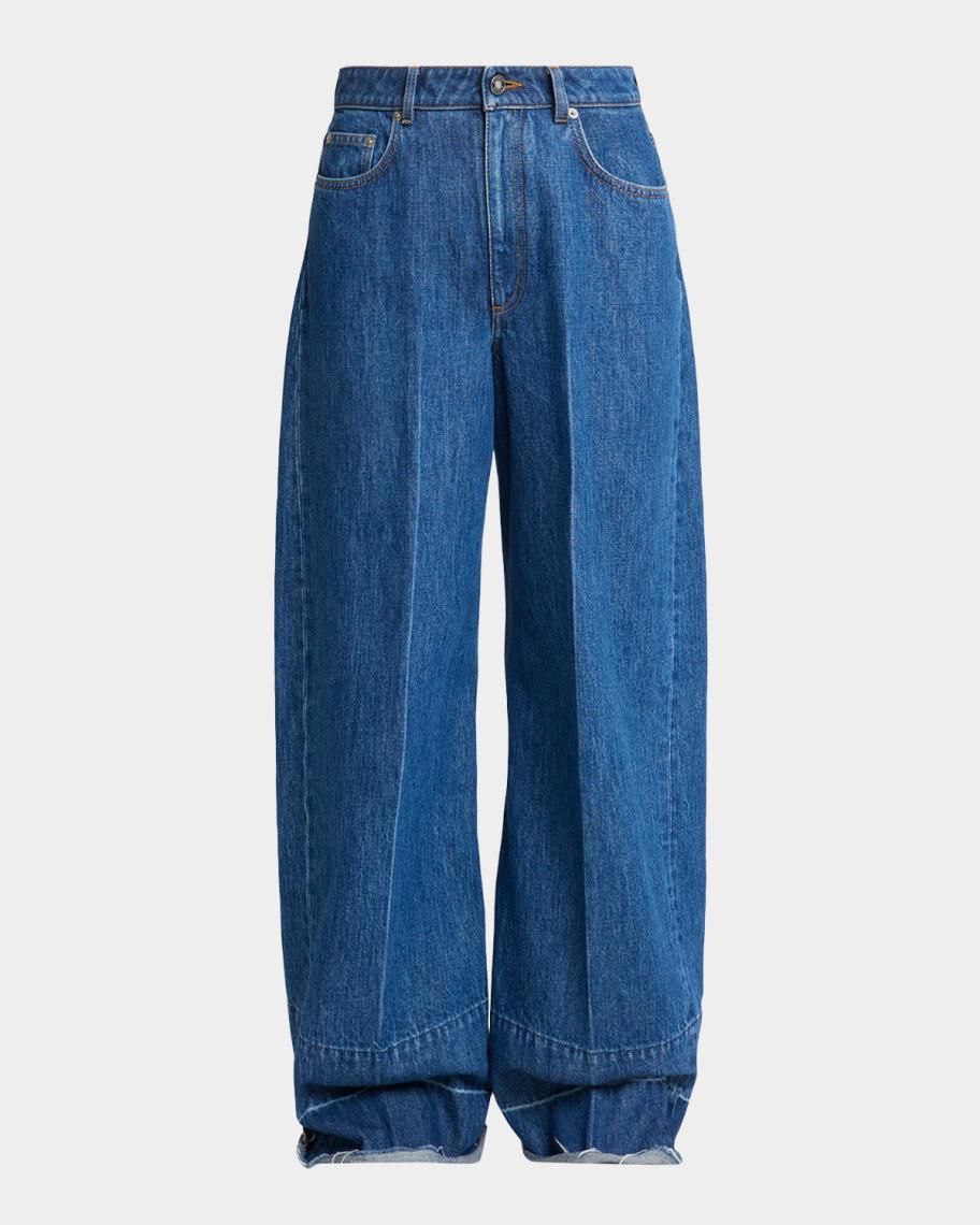 Givenchy Raw Edge Released Hem Wide-Leg Jeans | Neiman Marcus