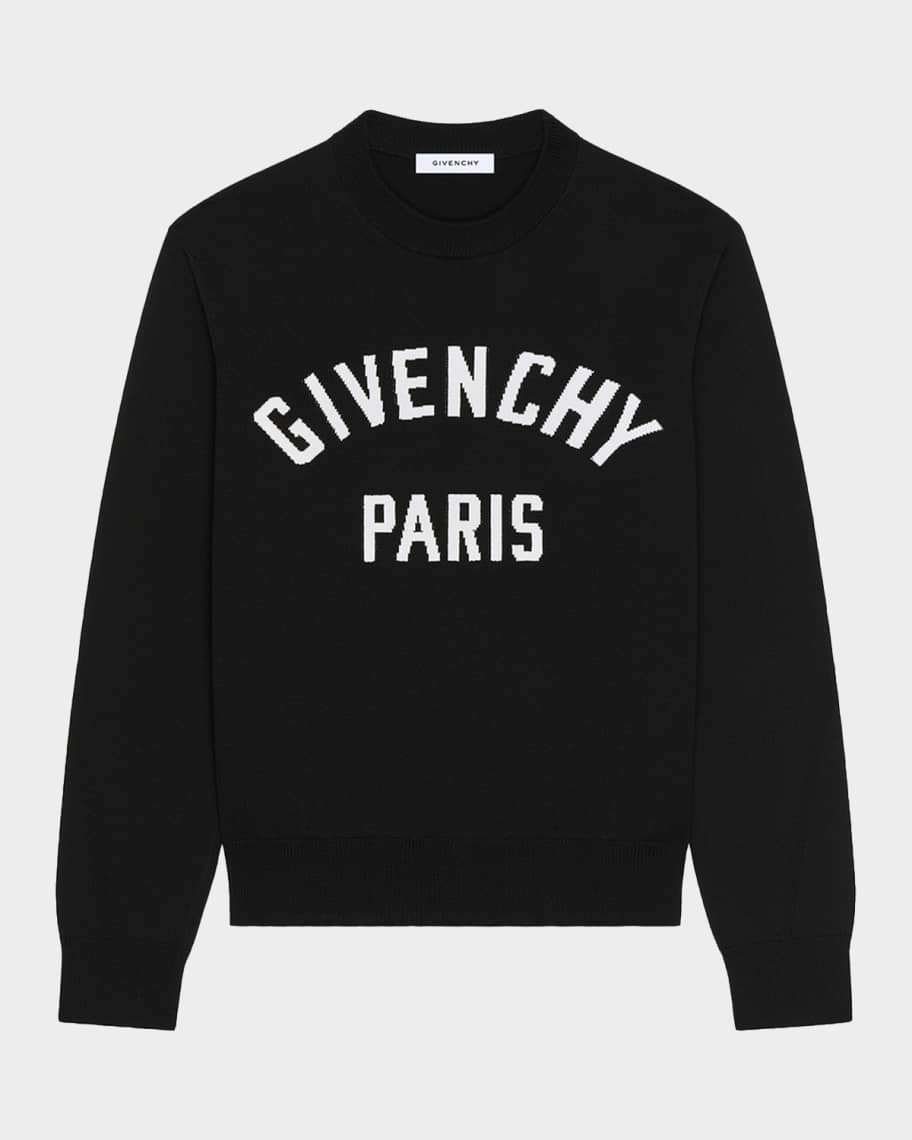Givenchy Men's Logo Cotton-Blend Crewneck Sweater | Neiman Marcus