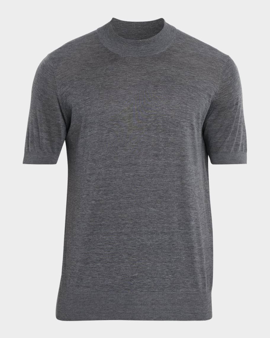 【極上美品】Brunello Cucinelli クルーネックケーブルセーター Brunello Cucinelli Men's Mock Neck Short-Sleeve Silk Knit Sweater