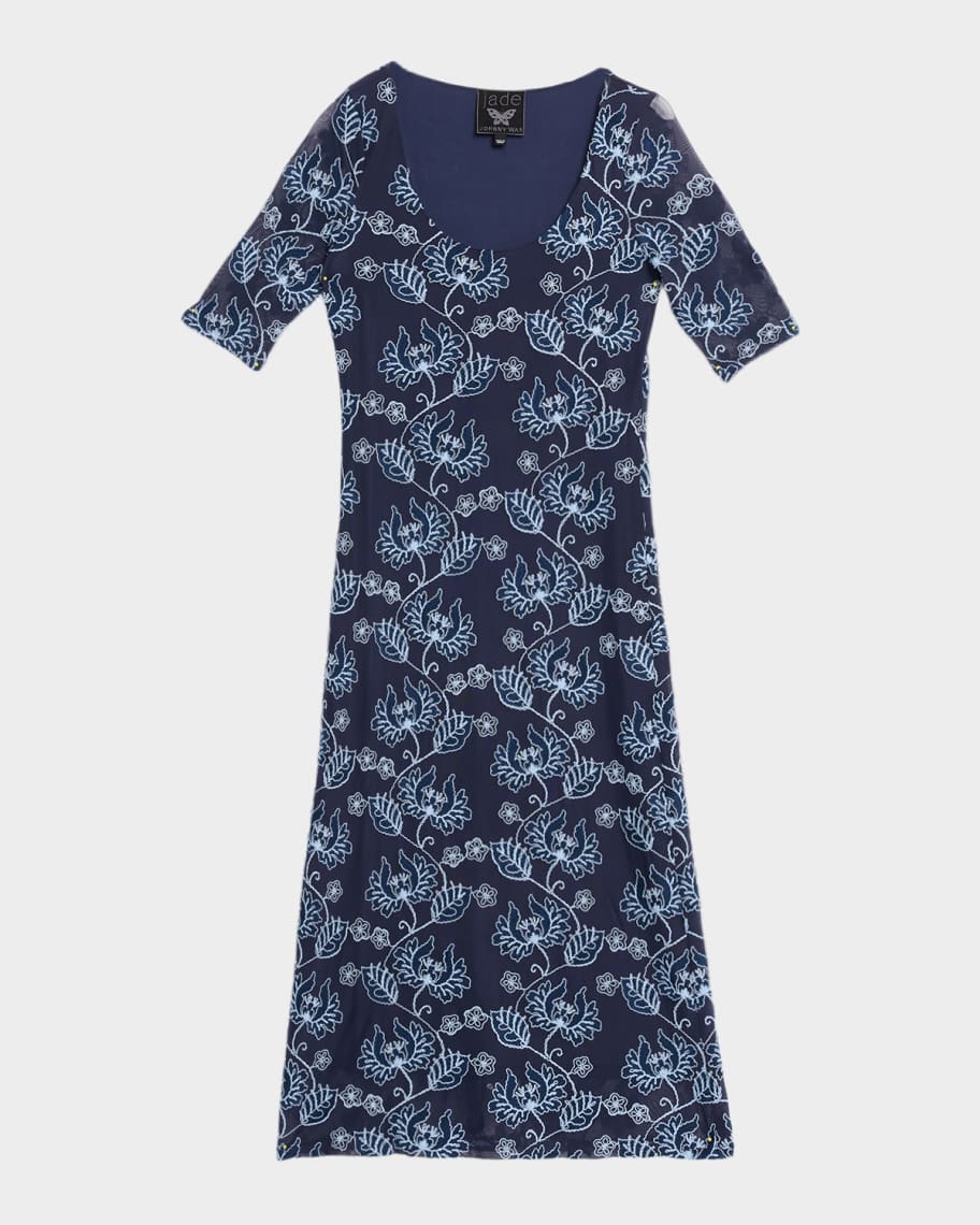 Johnny Was Maya Mesh Midi Dress - Luna Meadows Women's Dress Luna : SM