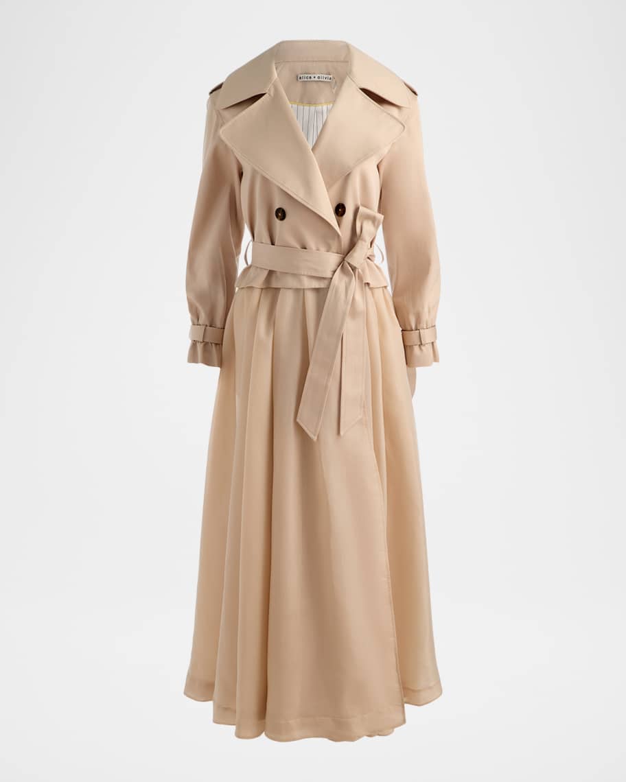 ALICE + OLIVIA Nevada Double-Breasted Trench Coat | Neiman Marcus