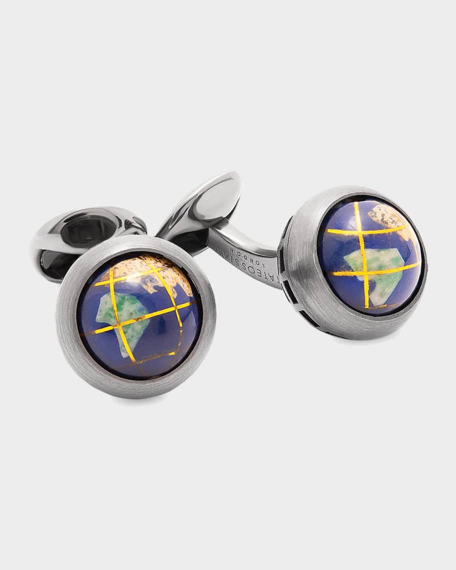 TATEOSSIAN LONDON 地球儀カフリンクス Tateossian Men's Lapis Mosaic Globe Cufflinks | Neiman Marcus