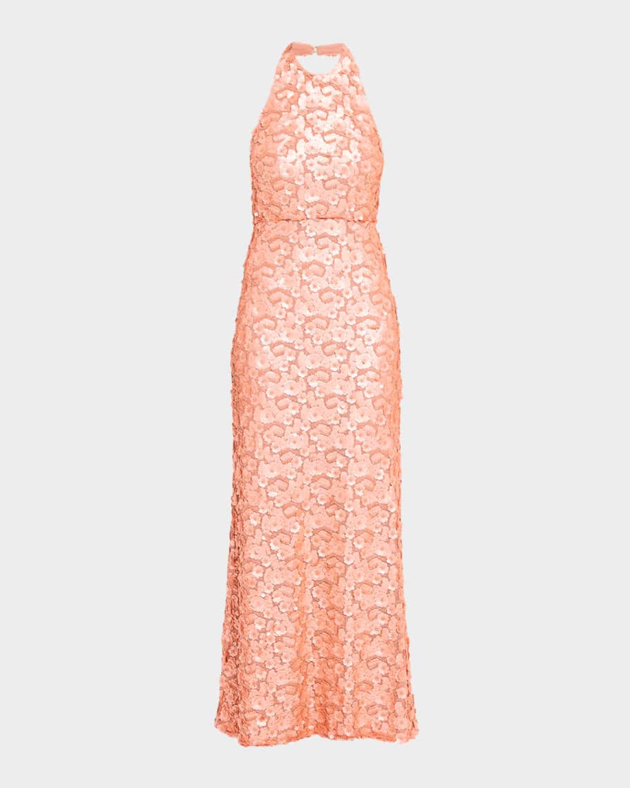 Ramy Brook Kinsley Floral Sequin Halter Gown | Neiman Marcus